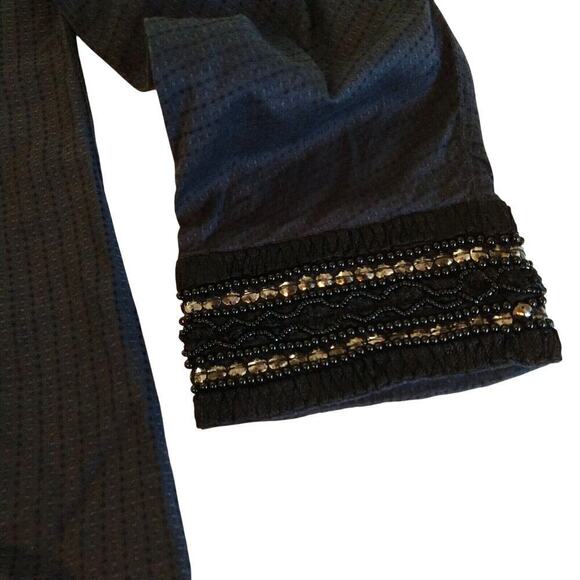 Soft Surroundings Chandra Top Size S NWT Cold Shoulder Beaded Tassel Boho Rayon - Picture 3 of 9